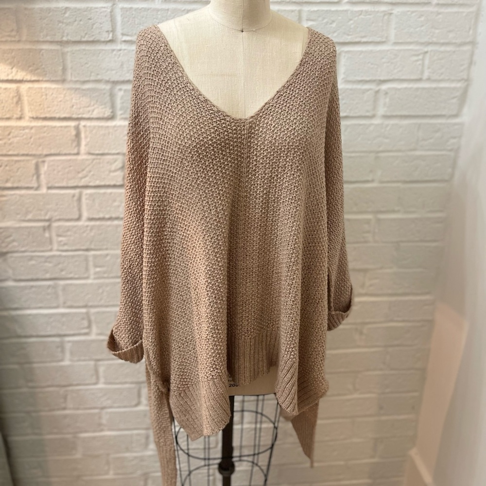 She + Sky knit tan loose sweater | One Size